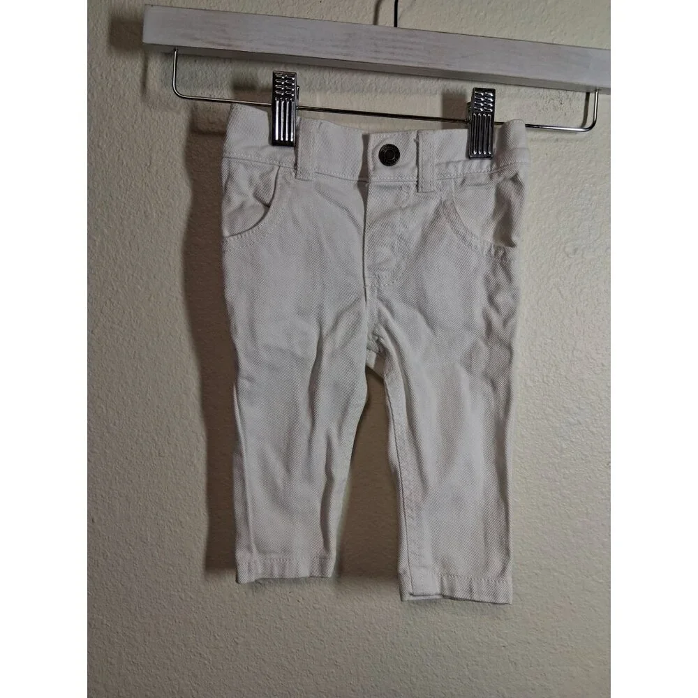 Carter's Denim Jeans Baby Infant Size 6 Months Unisex White